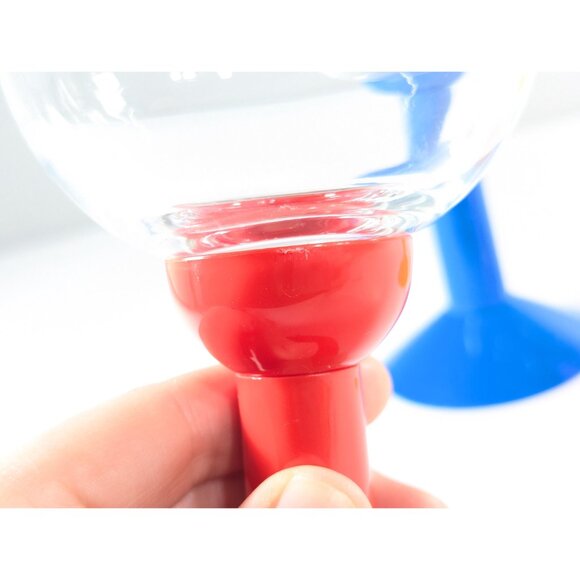 1980s Bodum Oktett White Wine Glasses: Primary Color Stemmed Set of 3 - Picture 9 of 9